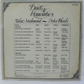 Talat Mahmood And Asha Bhosle - Duets To Remember (Vinyl) Image